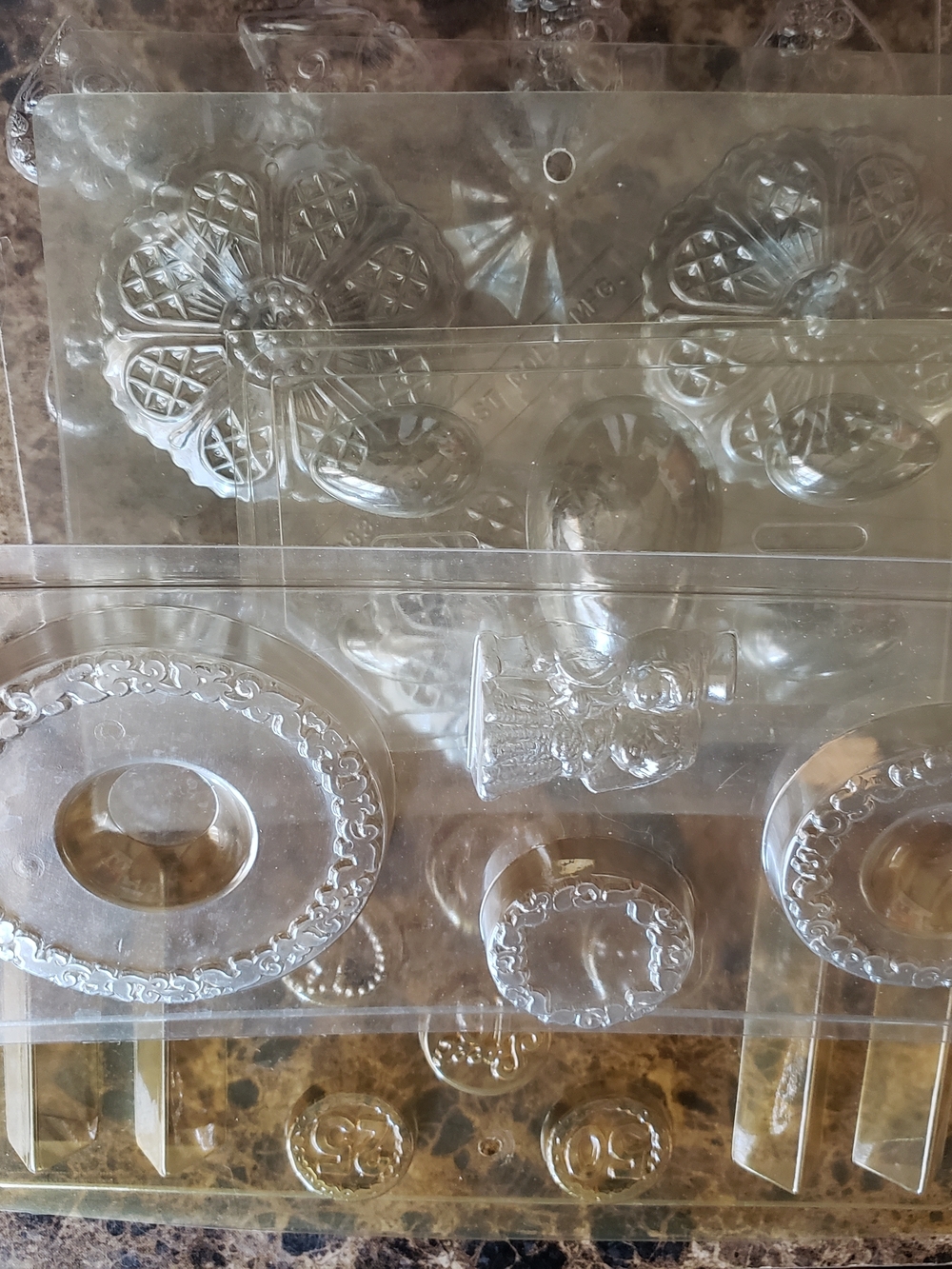 6 Clear Plastic Chocolate Candy Mold Set - 15+ Designs